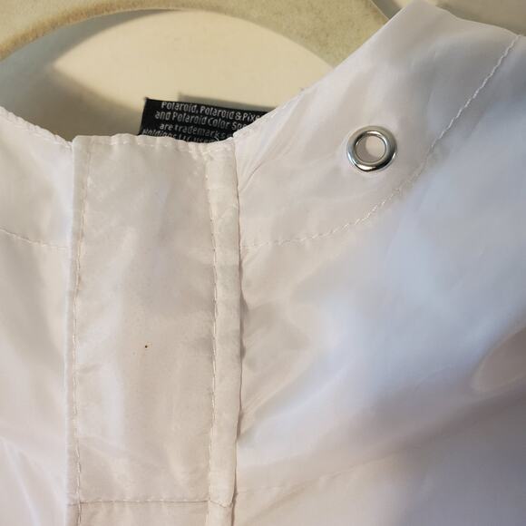 Polaroid Supercolor Crop Top Windbreaker Size M White Cinch Pocket Lightweight - Picture 8 of 14